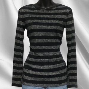 Glitter Grunge Striped Top